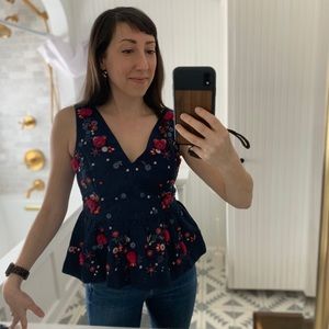 I crew zip back sequins and embroidered top